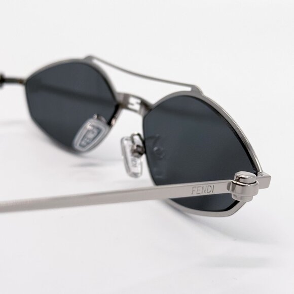 NEW FENDI FE40114U-Y 16C WOMEN SILVER CAT EYE SUNGLASSES FENDI WITH CHAIN - Picture 10 of 14